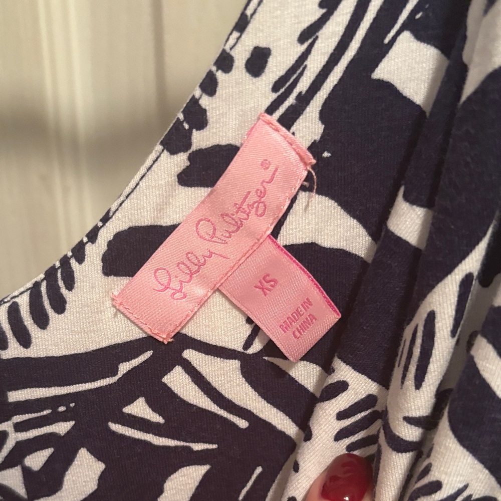 Lilly Pulitzer Navy and Cream Patterned Dress